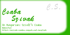 csaba szivak business card